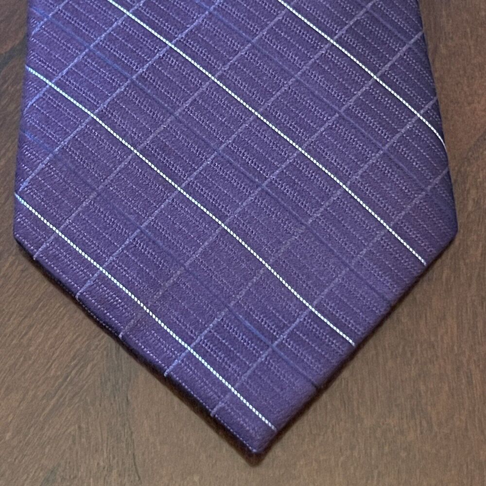 Calvin Klein Purple 100% Silk Boys Neck Tie Made In China